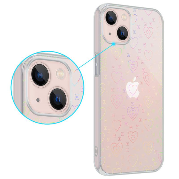 Maxximus Back Cover Σιλικόνης MX HOLO HEART IPHONE 12 PRO MAX CLEAR