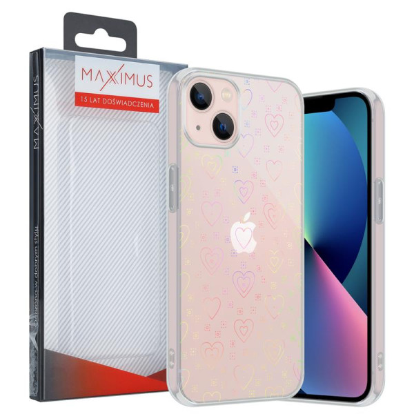 Maxximus Back Cover Σιλικόνης MX HOLO HEART IPHONE 12 PRO MAX CLEAR