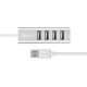 Hoco HB1 USB 2.0 Hub 4 Θυρών με σύνδεση USB-A και Φόρτιση Ασημί Hoco HB1 USB 2.0 Hub 4 Θυρών με σύνδεση USB-A και Φόρτιση Ασημί