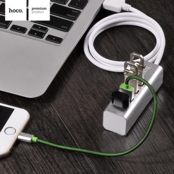 Hoco HB1 USB 2.0 Hub 4 Θυρών με σύνδεση USB-A και Φόρτιση Ασημί Hoco HB1 USB 2.0 Hub 4 Θυρών με σύνδεση USB-A και Φόρτιση Ασημί