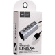 Hoco HB1 USB 2.0 Hub 4 Θυρών με σύνδεση USB-A και Φόρτιση Ασημί Hoco HB1 USB 2.0 Hub 4 Θυρών με σύνδεση USB-A και Φόρτιση Ασημί