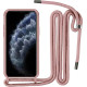 Θήκη Σιλικόνης με Κορδόνι για Για Apple iPhone 14 Pro Max Ροζ