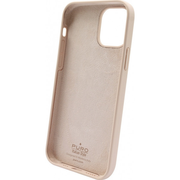 Puro Icon Anti-Microbial Back Cover Σιλικόνης Ροζ (iPhone 13 Pro)