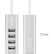 Hoco HB1 USB 2.0 Hub 4 Θυρών με σύνδεση USB-A και Φόρτιση Ασημί Hoco HB1 USB 2.0 Hub 4 Θυρών με σύνδεση USB-A και Φόρτιση Ασημί