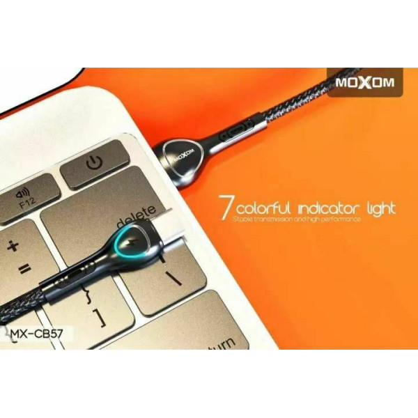 Καλώδιο Micro LED USB Moxom MX-CB57 2.4A 1m Μαύρο Καλώδιο Micro LED USB Moxom MX-CB57 2.4A 1m Μαύρο