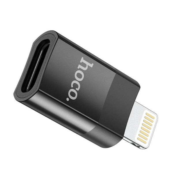 Αντάπτορας Hoco UA17 Lighnting σε USB-C Μαύρο Υποστηρίζει Φόρτιση 2A και Μεταφορά Δεδομένων