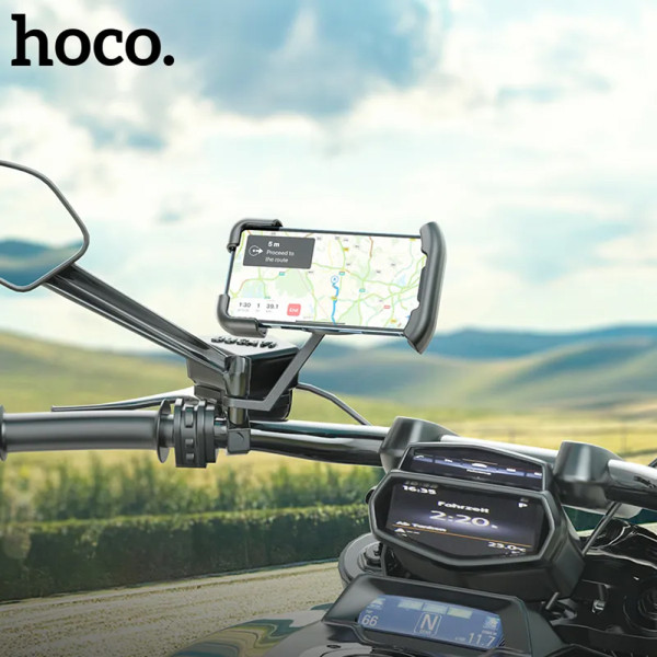 Hoco CA119 Βάση Κινητού Μοτοσυκλέτας με Ρυθμιζόμενο Βραχίονα 4.5-6.9" για τον Καθρέπτη 