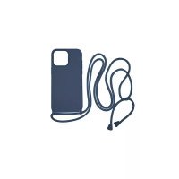 Θήκη Σιλικόνης με Κορδόνι για Για Apple iPhone 15 Pro Max Blue Navy