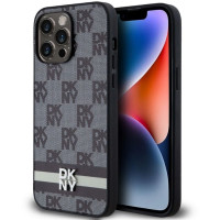 Θήκη DKNY από PU δέρμα με καρό σχέδιο και ρίγες για iPhone 12 / 12 Pro, μαύρη DKHCP12MPCPTSSK