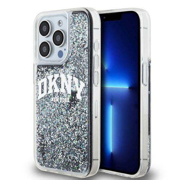 Θήκη DKNY Liquid Glitter Arch Logo Back Cover για iPhone 14 Pro, μαύρη DKHCP14LLBNAEK