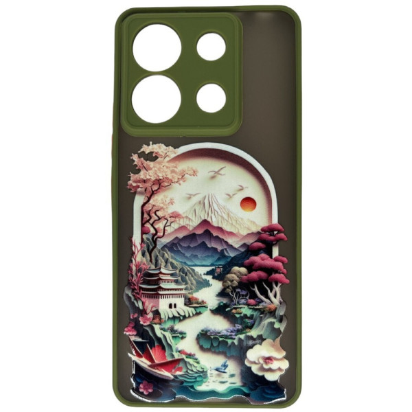  Back Cover Σιλικόνης Πολύχρωμο Asian Village Πράσινη (Redmi Note 13 Pro 4G / Poco M6 Pro 4G)