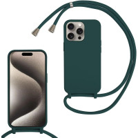 Cord Silicone Πράσινη Θήκη Για Apple iPhone 16 Pro Max 5G 6,9" Με Λουρί Σκούρο - Πράσινο