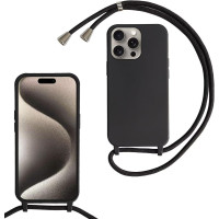 Cord Silicone Μαύρη Θήκη ΓιαApple iPhone 16 Pro Max 5G 6,9" Με Λουρί Μαύρο