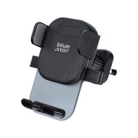 Blue Star Βάση Κινητού Αυτοκινήτου Auto Lock Holder X2 με Ρυθμιζόμενα Άγκιστρα Μαύρη