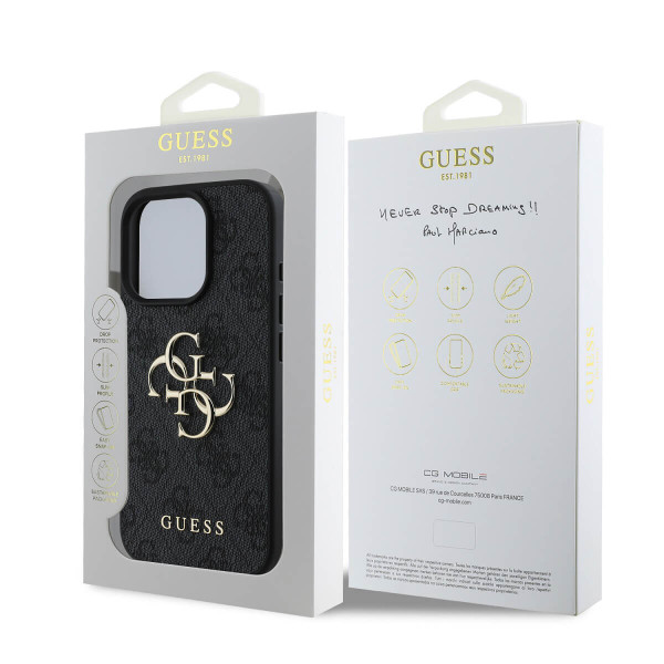 Guess Θήκη hardcase GUHCP16X4GMGGR Για Apple iPhone 16 Pro Max 5G 6,9" 4G Big Logo Μαύρο