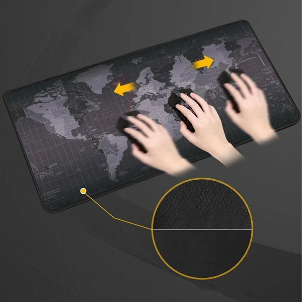 Mouse / keyboard pad "World map" 30 x 80 x 2 mm RC-K-1073 black