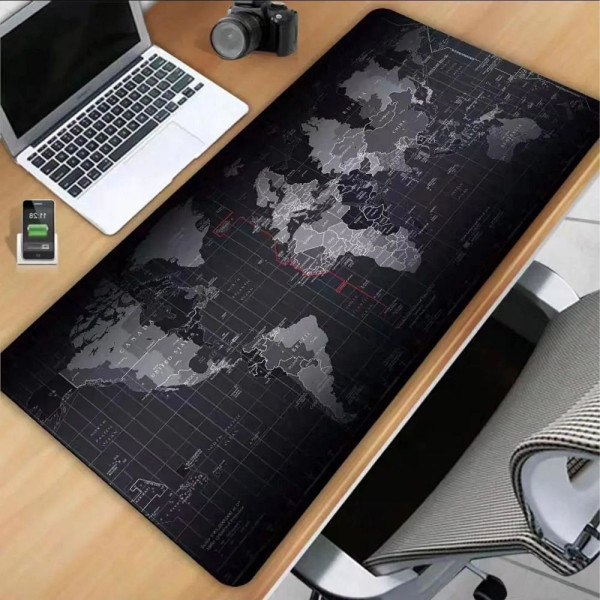 Mouse / keyboard pad "World map" 30 x 80 x 2 mm RC-K-1073 black