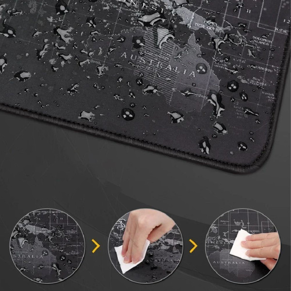Mouse / keyboard pad "World map" 30 x 80 x 2 mm RC-K-1073 black