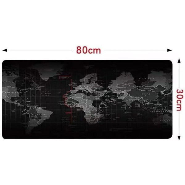 Mouse / keyboard pad "World map" 30 x 80 x 2 mm RC-K-1073 black