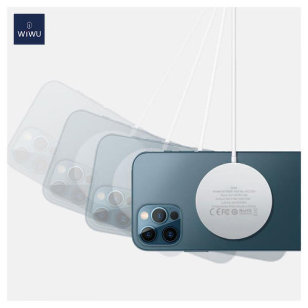 Ασύρματος φορτιστής MagSafe Wiwu W009 15W Λευκός Universal Ασύρματος φορτιστής MagSafe Wiwu W009 15W Λευκός Universal