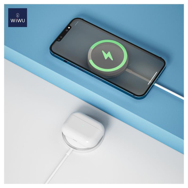 Ασύρματος φορτιστής MagSafe Wiwu W009 15W Λευκός Universal Ασύρματος φορτιστής MagSafe Wiwu W009 15W Λευκός Universal