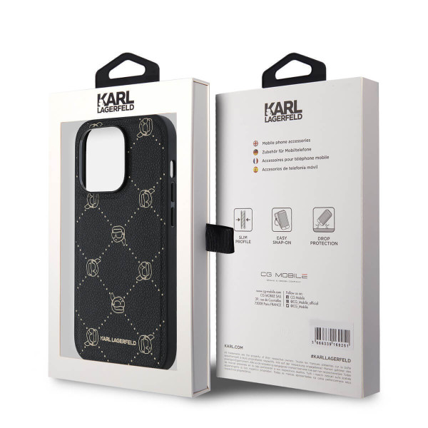 Θήκη Karl Lagerfeld PU Karl Heads Pattern MagSafe για iPhone 14 Pro Max μαύρη(KLHMP14XPGKHPHK)