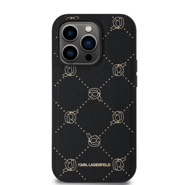 Θήκη Karl Lagerfeld PU Karl Heads Pattern MagSafe για iPhone 14 Pro Max μαύρη(KLHMP14XPGKHPHK)