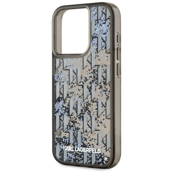 Θήκη Karl Lagerfeld Liquid Glitter Monogram Gradient για iPhone 15 Pro Max, μαύρη KLHCP15XLKLGKCCK