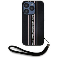 Case Karl Lagerfeld Saffiano Athleisure Stripes Cord for iPhone 15 Pro pink KLHCP15LPAMSCNSP