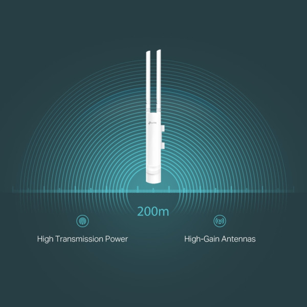 TP-LINK EAP110-Outdoor v3 Access Point Wi‑Fi 4 Single Band (2.4GHz) για Εξωτερική τοποθέτηση