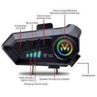 V10 Ενδοεπικοινωνία Μονή για Κράνος Μηχανής με Bluetooth 132064