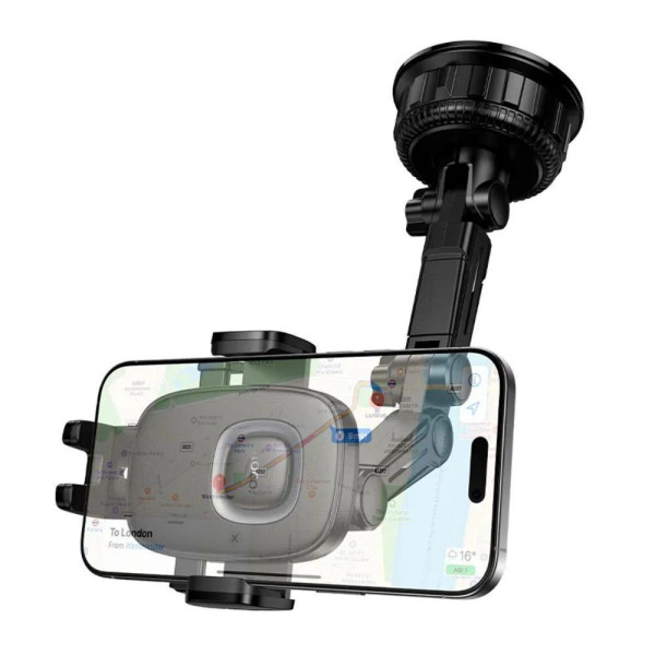 Hoco H89 Βάση Τηλεφώνου Crown Large Αυτοκίνητο Βεντούζα Μαύρη