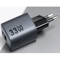 Φορτιστής τηλεφώνου Forcell F-Energy GaN USB C + USB A QC4.0 PD 3A 33W VT-31 σε γκρι χρώμα