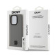 DKNY Δερμάτινη θήκη Stack Logo MagSafe με σκληρό περίβλημα για iPhone 15 Pro Max (γκρι)
