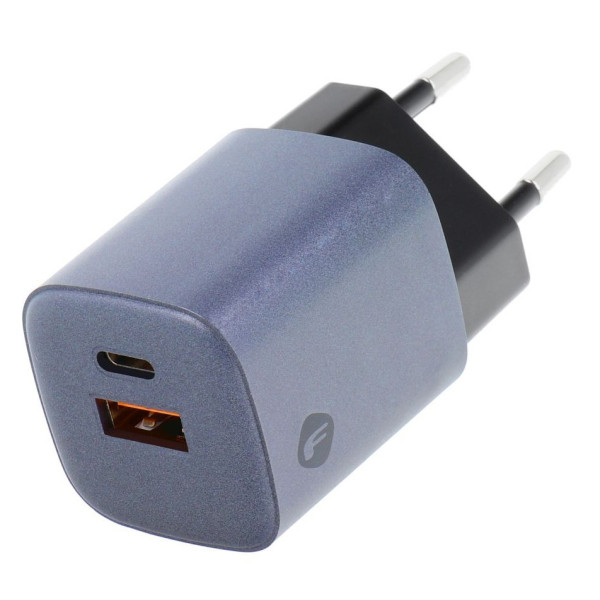 Φορτιστής τηλεφώνου Forcell F-Energy GaN USB C + USB A QC4.0 PD 3A 33W VT-31 σε γκρι χρώμα Φορτιστής τηλεφώνου Forcell F-Energy GaN USB C + USB A QC4.0 PD 3A 33W VT-31 σε γκρι χρώμα