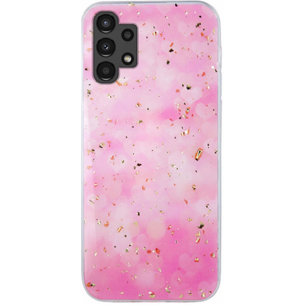 Θήκη Σιλικόνης Gold Glam Pink Hearts Για Samsung Galaxy A13 4G / 5G