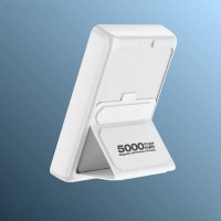 Moxom Magsafe Power Bank 5000 mAh 20W με Βάση Στήριξης - Λευκό / Διάφανο