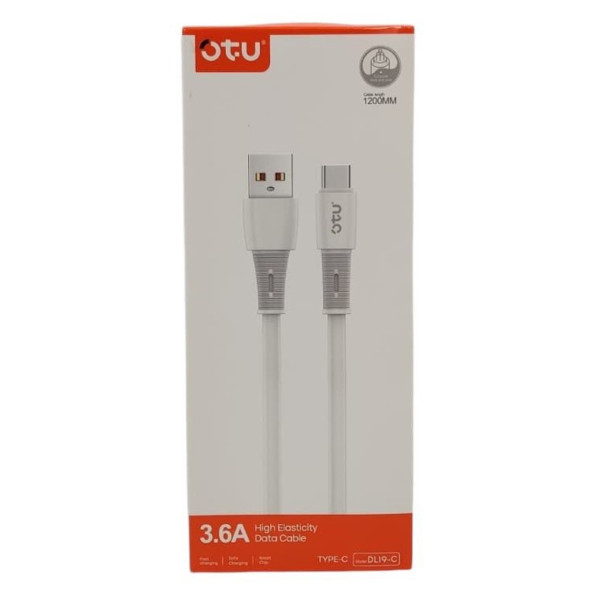 Καλώδιο Ταχείας φόρτισης USB Type C OTU DL19-C 3.6A Λευκό 1.2 Μέτρα
