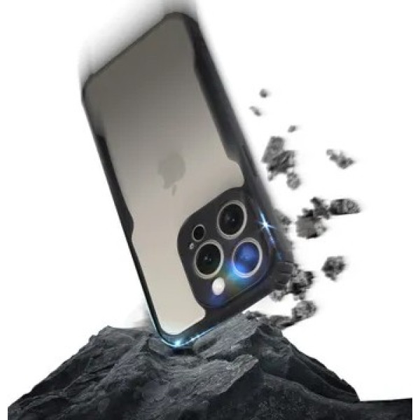 Anti-Drop Θήκη Σιλικόνης TPU με Σκληρή Διάφανη Πλάτη για iPhone 16 Pro Max - Μαύρο Anti-Drop Θήκη Σιλικόνης TPU με Σκληρή Διάφανη Πλάτη για iPhone 16 Pro Max - Μαύρο