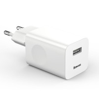 Φορτιστής Baseus Charging Quick Charger Travel Charger Adapter Wall Charger USB Quick Charge 3.0 24W QC 3.0 white (CCALL-BX02)