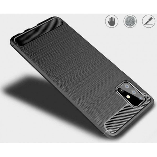 Θήκη Σιλικόνης Carbon Για Samsung Galaxy A71 Μαύρη