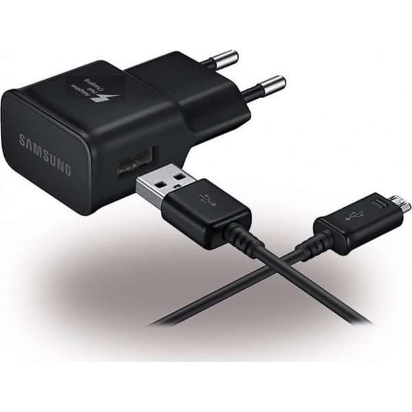 TRAVEL SAMSUNG EP-TA20EBEC USB 5V 2A/9V 1.67A + DATA EP-DG950 S8 TYPE C 1.2m BLACK BULK OR
