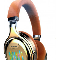 Ασύρματα Ακουστικά Headphones 5.0 MOXOM MX-WL14 - Καφέ/Χρυσό