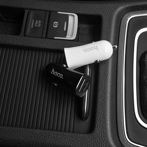 Φορτιστής Αυτοκινήτου Hoco Z12 Elite Dual USB 5V 2.4A Λευκός