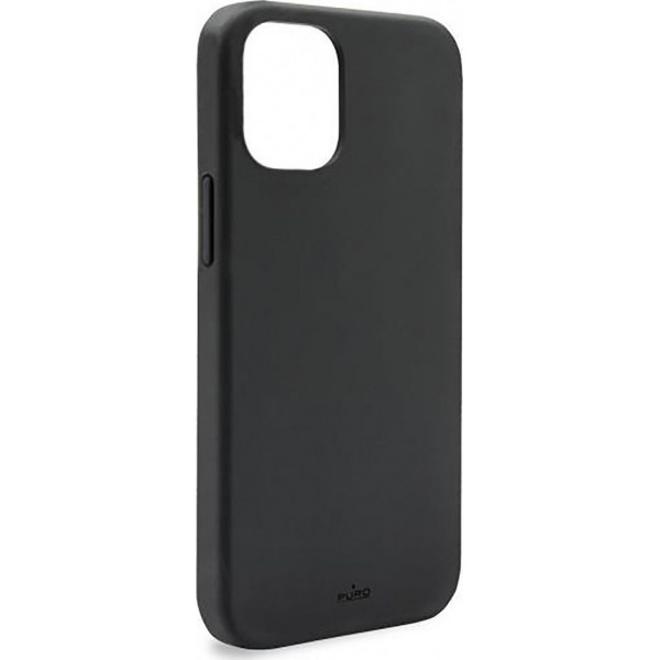 Puro Icon Soft Touch Back Cover Σιλικόνης Μαύρο (iPhone 12 Pro Max)