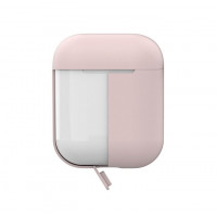 Puro Silicon Case for AirPods with additional cap – Ροζ