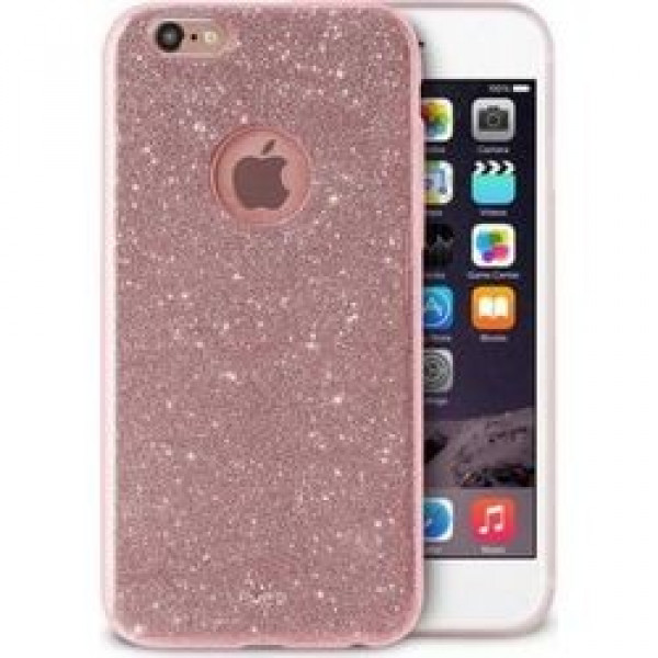 Back Cover Σιλικόνης με Glitter και περιμετρικά Strass Για Samsung Galaxy J7 2017 Ροζ