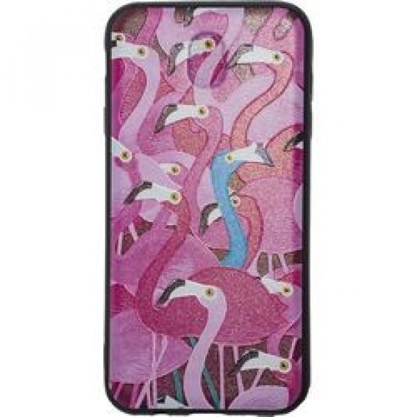 Θήκη Σιλικόνης Για Samsung Galaxy J5 (2017) Με Σχέδια Flamingo - Πουά Ροζ