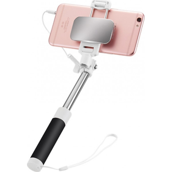 Hoco K2 Magic Mirror Selfie Stick με Καλώδιο 3.5mm Μαύρο