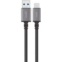 Moshi Regular USB 2.0 Cable USB-C male - USB-A male Μαύρο 1m (99MO084002)